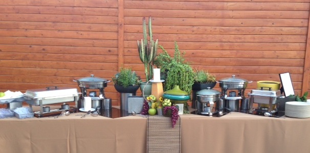 buffet with succulent decor